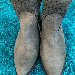Gray/Teal Ankle Booties